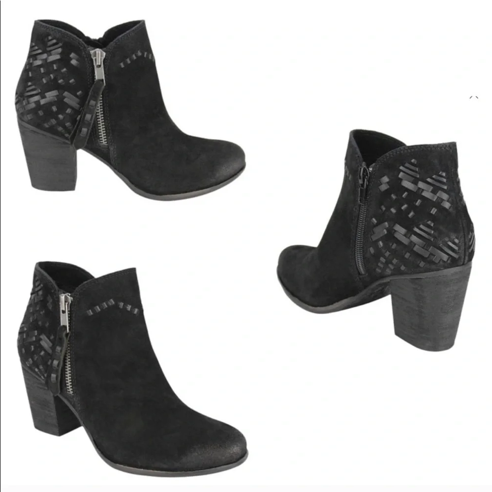 Naughty Monkey 🙊 Blk Stitch-Accent Suede Booties - Picture 5 of 8